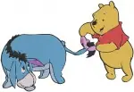 Disney Winnie Pooh And Eeyore Best Friends Hugging Comforting Honey Pot Collection - Filled Embroidery Design - 5482