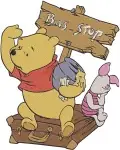 Disney Winnie Pooh Piglet Abc Blocks Egyptian Costume Honey Pot Sign Set - Filled Embroidery Design - 5508