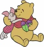 Disney Winnie Pooh Piglet Pouring Honey Sharing Grapes Kindness Friends - Filled Embroidery Design - 5526
