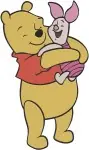 Disney Winnie Pooh And Piglet Hugging Various Affectionate Poses Best Friends Set - Filled Embroidery Design - 5534