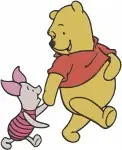 Disney Winnie Pooh And Piglet Side By Side Friendship Poses Companionship Bundle - Filled Embroidery Design - 5558