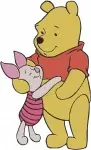Disney Winnie Pooh And Piglet Side By Side Friendship Poses Companionship Bundle - Filled Embroidery Design - 5559