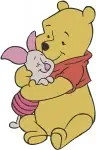 Disney Winnie Pooh And Piglet Side By Side Friendship Poses Companionship Bundle - Filled Embroidery Design - 5560