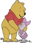 Disney Winnie Pooh And Piglet Playing Together Holding Hands Fun Times Collection - Filled Embroidery Design - 5567
