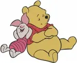 Disney Winnie Pooh Piglet Running Together By Signpost Happy Adventure Designs - Filled Embroidery Design - 5581