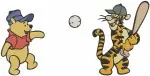 Winnie The Pooh Tigger Piglet Christopher Robin Baseball And Beach Ball Fun - Filled Embroidery Design - 5620