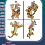 Disney Winnie Pooh Tigger And Roo Bouncing Pouncing Playful Tiger Kangaroo Set - Filled Embroidery Design - Instant Download