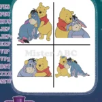 Disney Winnie Pooh And Eeyore Close Up Affectionate Hugs Friendship Moments - Filled Embroidery Design - Instant Download