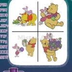 Disney Winnie Pooh Piglet Pouring Honey Sharing Grapes Kindness Friends - Filled Embroidery Design - Instant Download