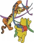 Winnie The Pooh And Tigger Playful Interactions Hugging And Carrying Poses - Filled Embroidery Design - 5627