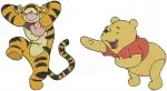 Winnie The Pooh And Tigger Playful Interactions Hugging And Carrying Poses - Filled Embroidery Design - 5628