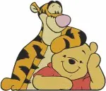 Winnie The Pooh And Tigger Playful Interactions Hugging And Carrying Poses - Filled Embroidery Design - 5629