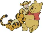 Winnie The Pooh And Tigger More Hugs And Playful Poses Tigger On Poohs Back - Filled Embroidery Design - 5630
