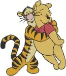 Winnie The Pooh And Tigger More Hugs And Playful Poses Tigger On Poohs Back - Filled Embroidery Design - 5632