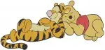 Winnie The Pooh And Tigger Affectionate Hugging And Tigger Carrying Pooh Scenes - Filled Embroidery Design - 5636