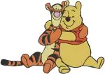 Winnie The Pooh And Tigger Affectionate Hugging And Tigger Carrying Pooh Scenes - Filled Embroidery Design - 5637