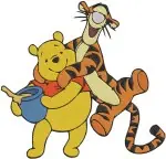 Winnie The Pooh And Tigger Stacking Playing And Tigger With Honey Pot Collection - Filled Embroidery Design - 5640