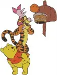 Winnie The Pooh Tigger Piglet Basket Balloon Signpost And In Tree Adventures - Filled Embroidery Design - 5650