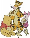 Winnie The Pooh Tigger Piglet Basket Balloon Signpost And In Tree Adventures - Filled Embroidery Design - 5651