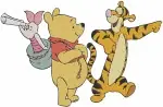 Winnie The Pooh Tigger Piglet Marching Ice Skating And Various Playful Poses - Filled Embroidery Design - 5653