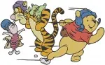 Winnie The Pooh Tigger Piglet Marching Ice Skating And Various Playful Poses - Filled Embroidery Design - 5654