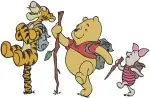 Winnie The Pooh Tigger Piglet Marching Ice Skating And Various Playful Poses - Filled Embroidery Design - 5655