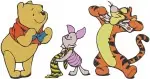 Winnie The Pooh Tigger Piglet Roo Kanga Mail Eating And In Wagon Group Scenes - Filled Embroidery Design - 5660