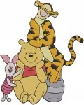 Winnie The Pooh Tigger Piglet Stacking Musical Instruments And In Wagon Playtime - Filled Embroidery Design - 5673
