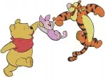Winnie The Pooh And Tigger Dancing Ice Skating And Playful Interactions With Piglet - Filled Embroidery Design - 5681