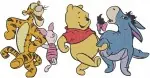 Adventures Of Winnie The Pooh Logo And Pooh Tigger Eeyore Piglet Group Poses - Filled Embroidery Design - 5687