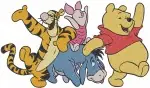 Winnie The Pooh And Friends Pooh Tigger Eeyore Piglet Various Group Hugs - Filled Embroidery Design - 5691