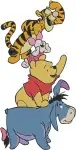 Winnie The Pooh And Friends Pooh Tigger Eeyore Piglet Various Group Hugs - Filled Embroidery Design - 5693