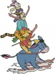 Winnie The Pooh And Friends Pooh Tigger Eeyore Piglet Group Hugs And Stacking - Filled Embroidery Design - 5705