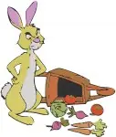 Winnie The Pooh Rabbit Gardening Pulling Carrots And Various Character Poses - Filled Embroidery Design - 5711