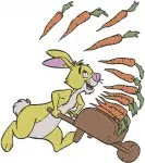 Winnie The Pooh Rabbit Gardening Pulling Carrots And Various Character Poses - Filled Embroidery Design - 5712