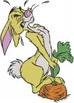 Winnie The Pooh Rabbit Gardening Pulling Carrots And Various Character Poses - Filled Embroidery Design - 5713