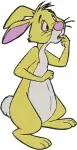 Winnie The Pooh Rabbit With Backpack Painting Thoughtful And Surprised Poses - Filled Embroidery Design - 5728