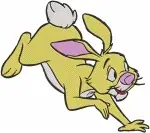 Winnie The Pooh Rabbit Holding Sign With Basket Jumping And Thoughtful Character - Filled Embroidery Design - 5733