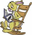 Winnie The Pooh - Rabbit The Organized Bunny - Rocking Chair Easter Eggs And Standing Poses - Hundred Acre Wood - Filled Embroidery Design - 5736