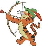Winnie The Pooh - Tigger And Pooh Bear Adventures - Robin Hood Apple Fun Character - Hundred Acre Wood - Filled Embroidery Design - 5752