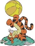 Winnie The Pooh - Tigger Sports And Adventure Fun - Baseball Balloons Backpack Ball Poses - Hundred Acre Wood - Filled Embroidery Design - 5753