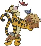 Winnie The Pooh - Tigger Gentle And Studious Fun - Birds Reading Glasses Py Hat Poses - Hundred Acre Wood - Filled Embroidery Design - 5761