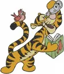 Winnie The Pooh - Tigger Gentle And Studious Fun - Birds Reading Glasses Py Hat Poses - Hundred Acre Wood - Filled Embroidery Design - 5762