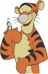 Winnie The Pooh - Tigger Gardening And Butterfly Friend - Gentle Sitting And Playful Poses - Hundred Acre Wood - Filled Embroidery Design - 5775