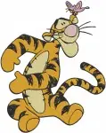 Winnie The Pooh - Tigger And His Butterfly Friend - Playful Bouncing And Gentle Interaction Poses - Hundred Acre Wood - Filled Embroidery - 5778