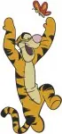 Winnie The Pooh - Tigger And His Butterfly Friend - Playful Bouncing And Gentle Interaction Poses - Hundred Acre Wood - Filled Embroidery - 5780