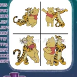 Winnie The Pooh And Tigger More Hugs And Playful Poses Tigger On Poohs Back - Filled Embroidery Design - Instant Download