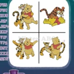 Winnie The Pooh And Tigger Dancing Tigger On Pooh And Pooh Carrying Tigger - Filled Embroidery Design - Instant Download