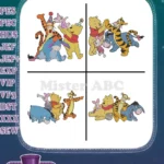 Winnie The Pooh And Friends Group Playing Music And Hugging Character Collection - Filled Embroidery Design - Instant Download