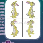 Winnie The Pooh - Rabbit The Practical Bunny - Assorted Classic Standing Poses Collection - Hundred Acre Wood - Filled Embroidery Design - Instant Download
